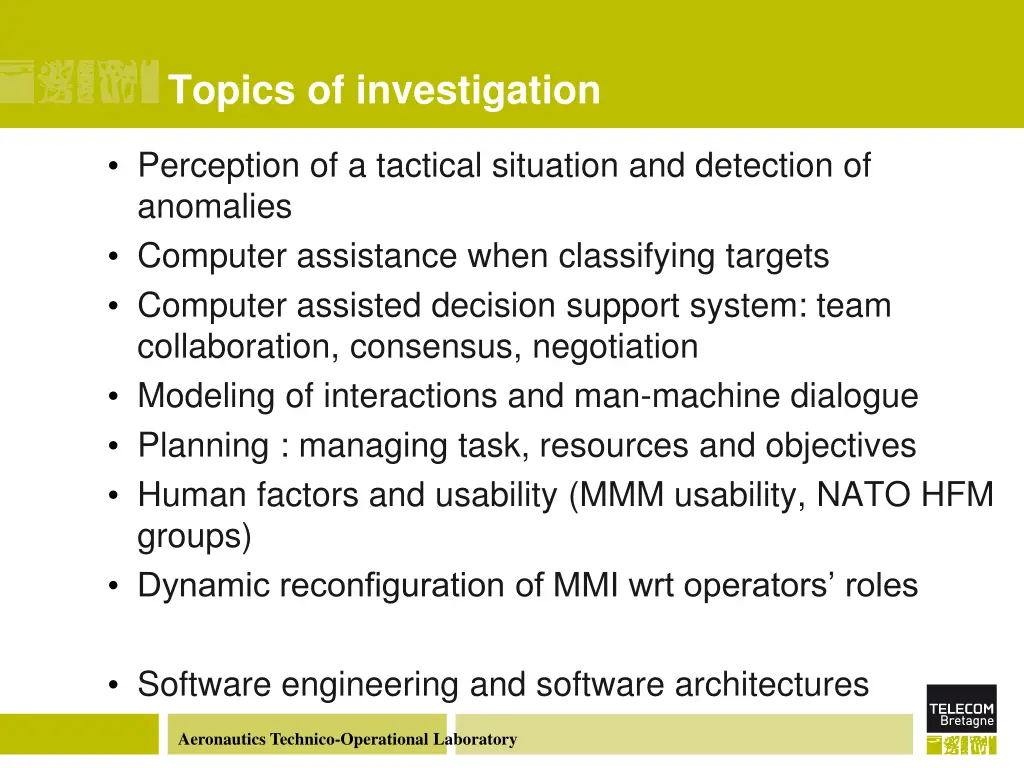 topics of investigation