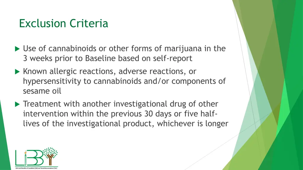 exclusion criteria