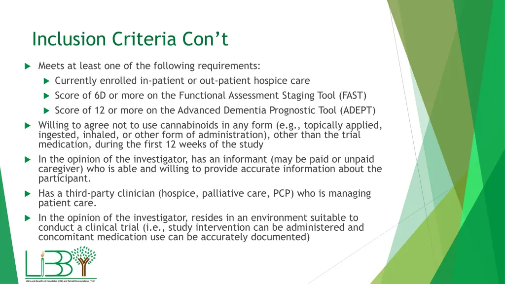 inclusion criteria con t