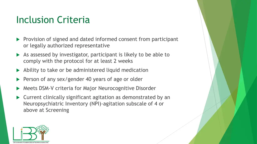 inclusion criteria