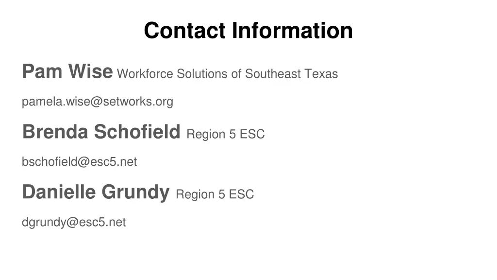 contact information