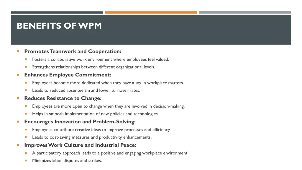 benefits of wpm