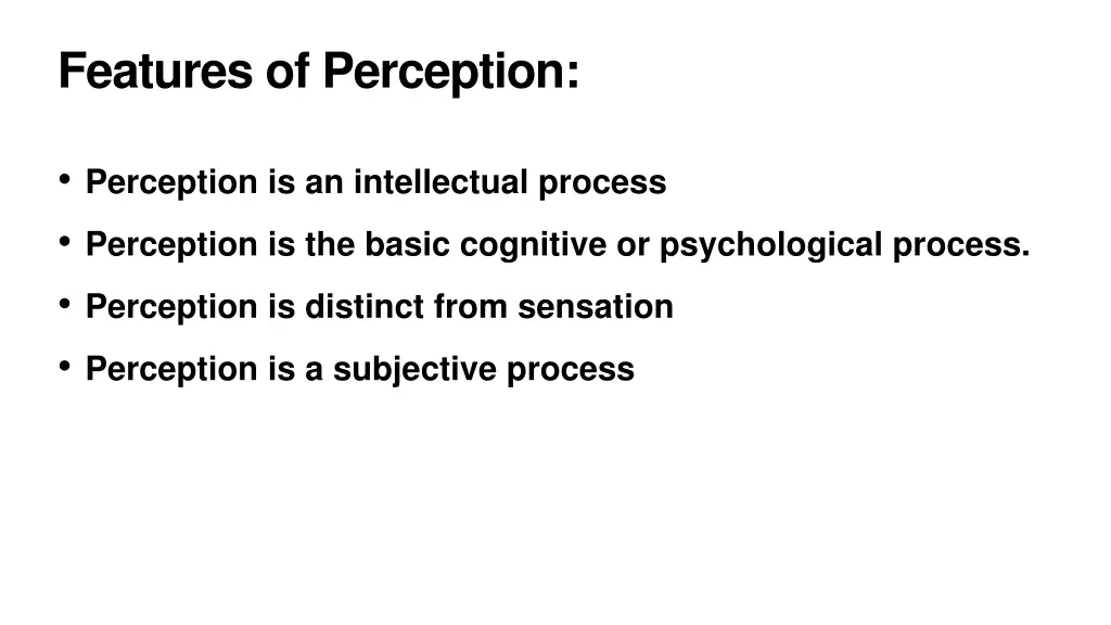 features of perception