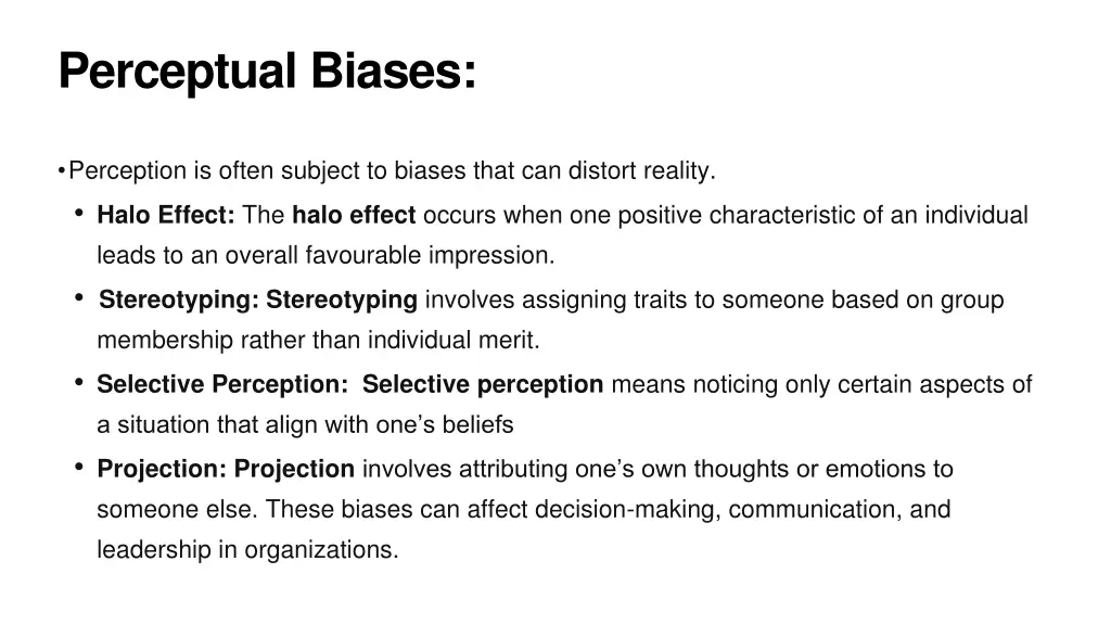 perceptual biases