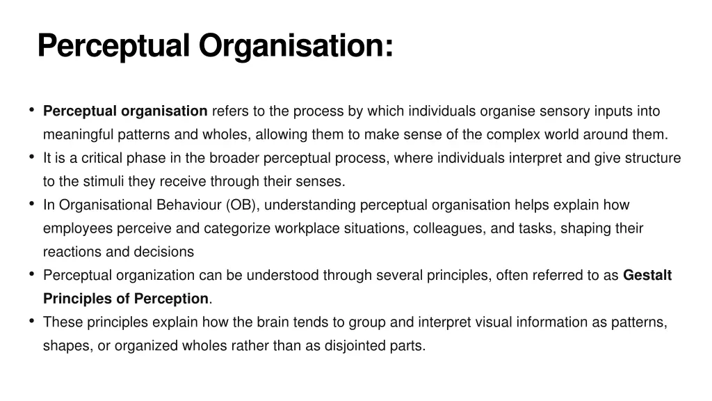perceptual organisation