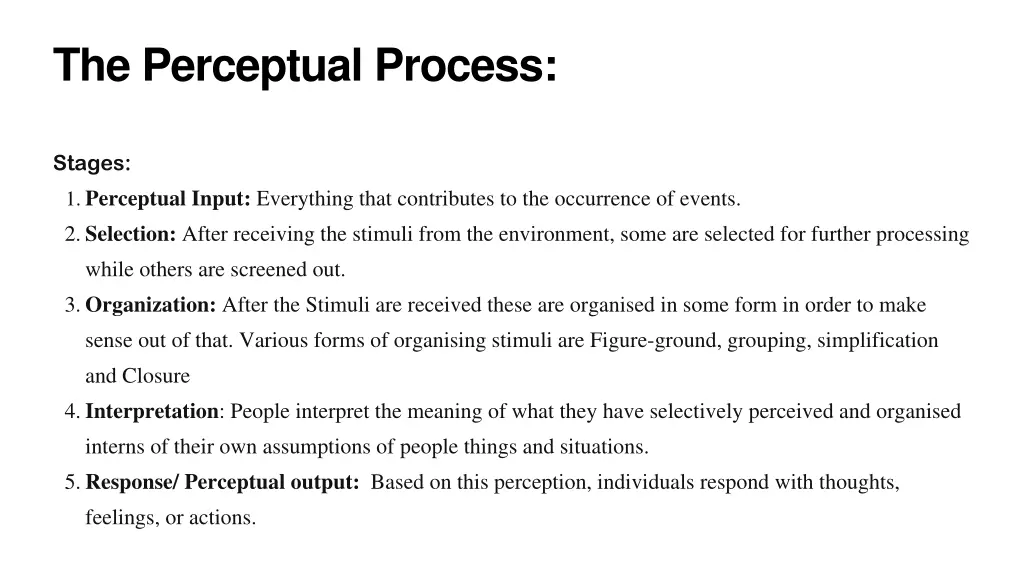 the perceptual process