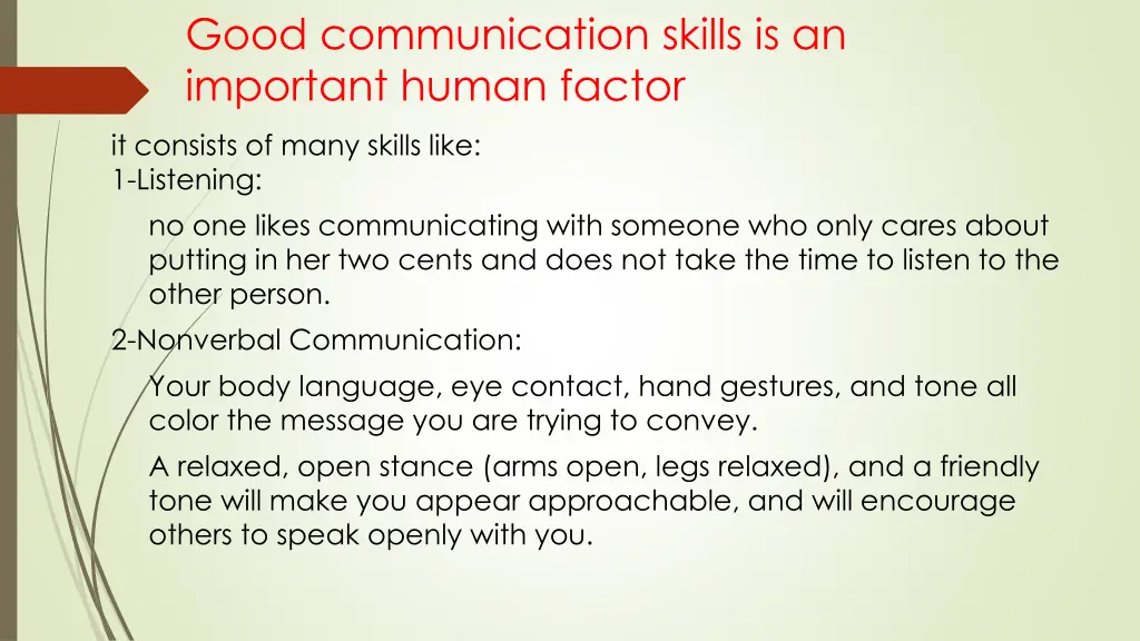good communication skills is an important human