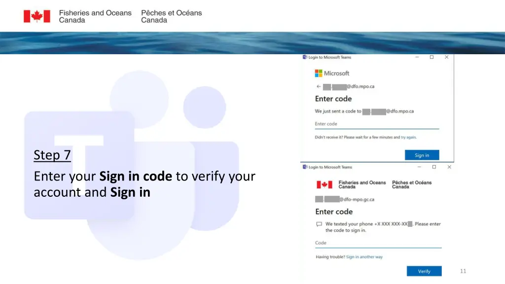 step 7 enter your sign in code to verify your