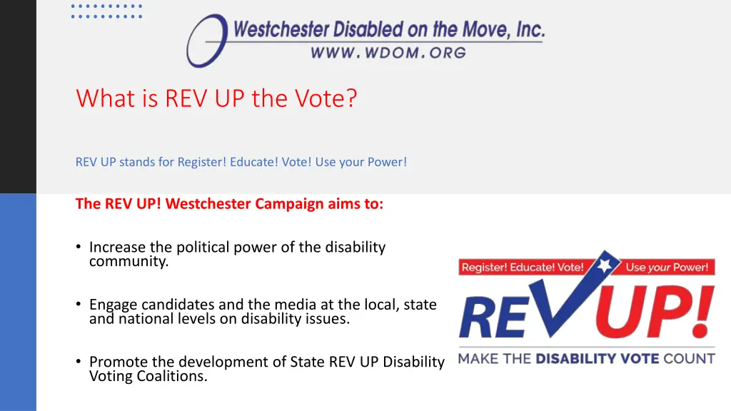 what is rev up the vote