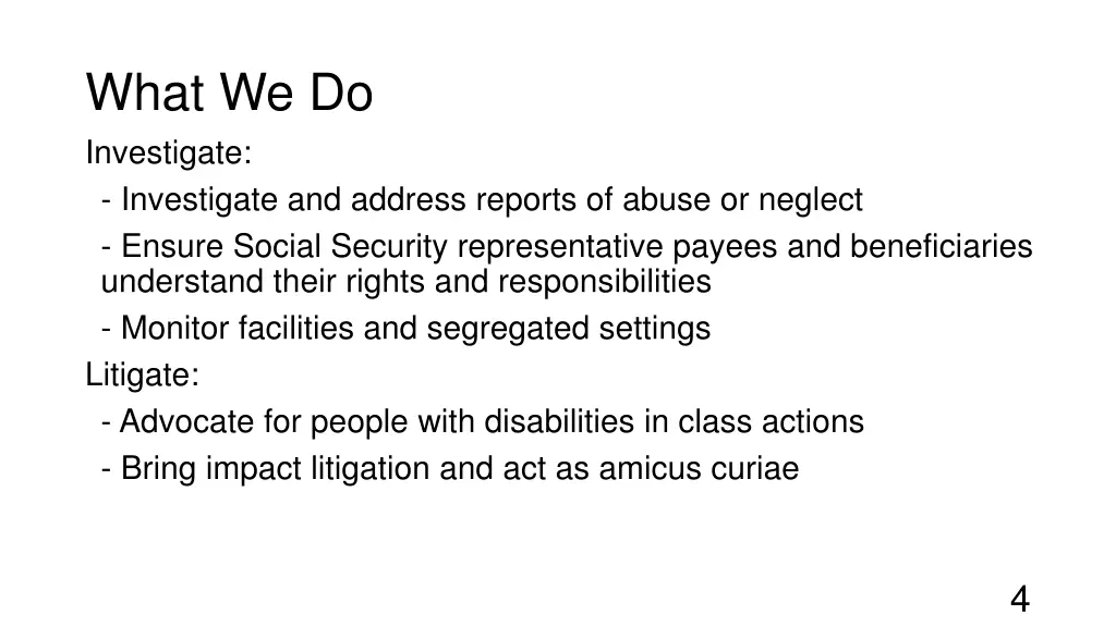 what we do investigate investigate and address