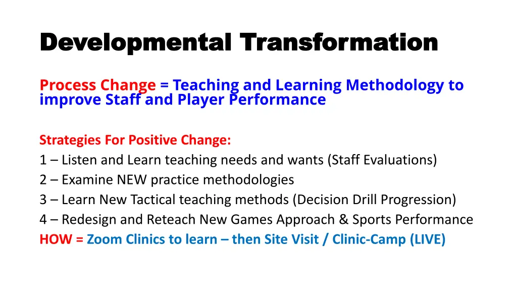 developmental transformation developmental