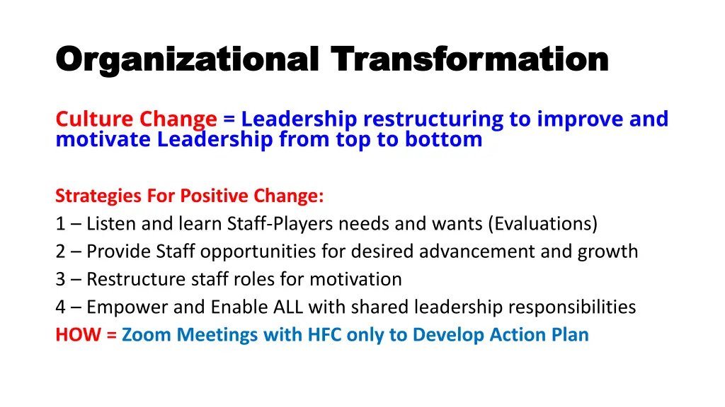 organizational transformation organizational