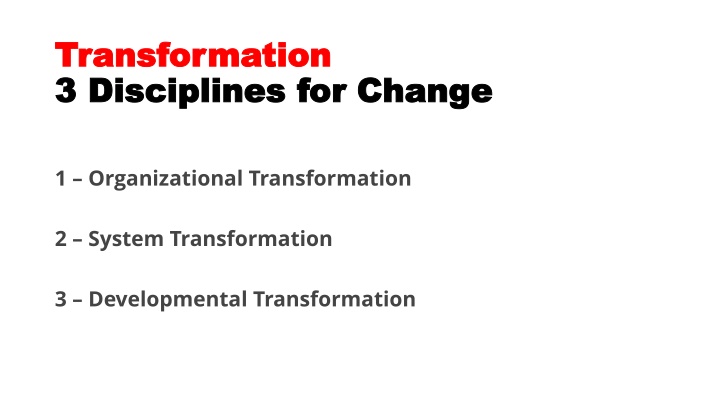 transformation transformation 3 disciplines