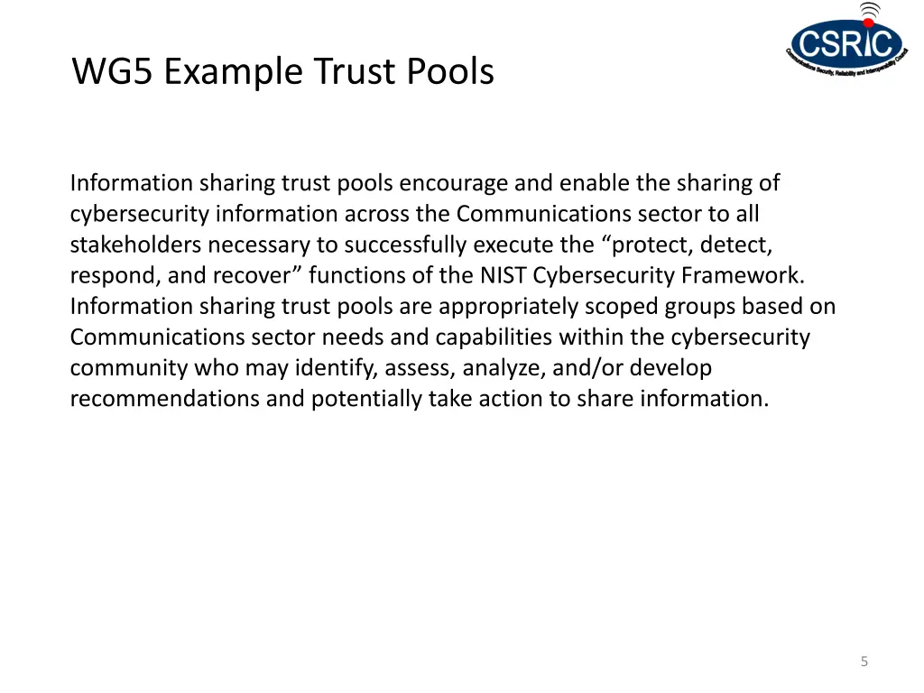 wg5 example trust pools