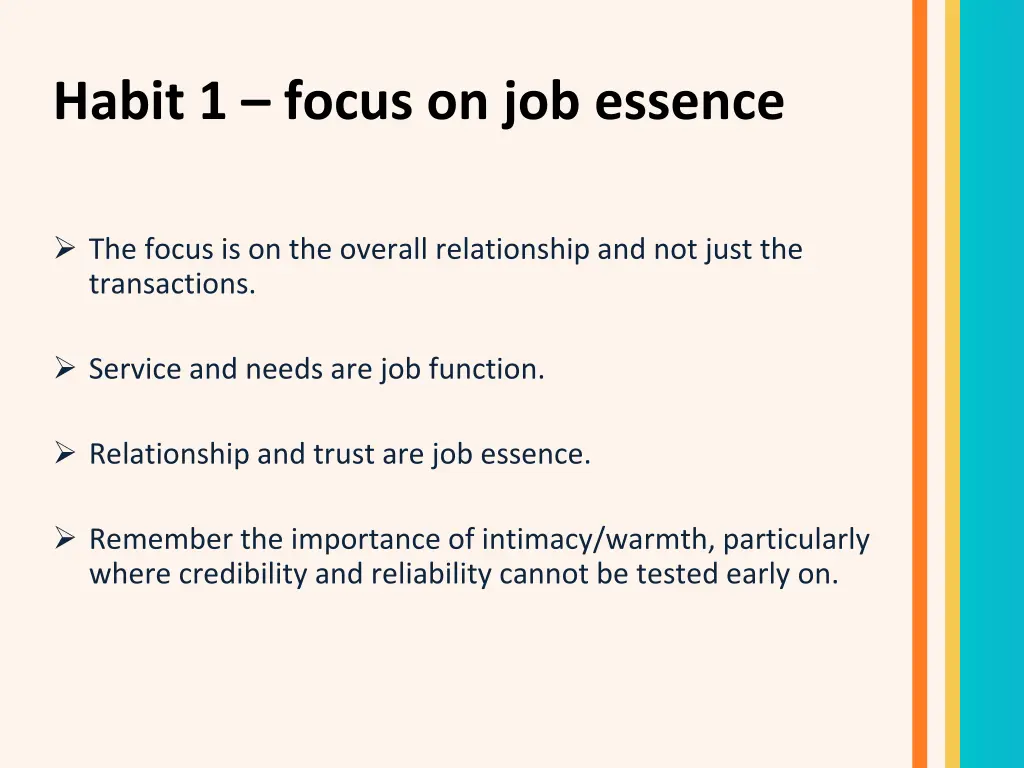 habit 1 focus on job essence