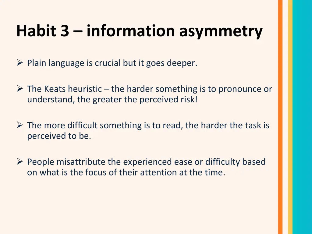 habit 3 information asymmetry