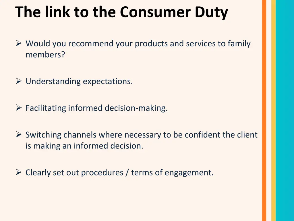 the link to the consumer duty
