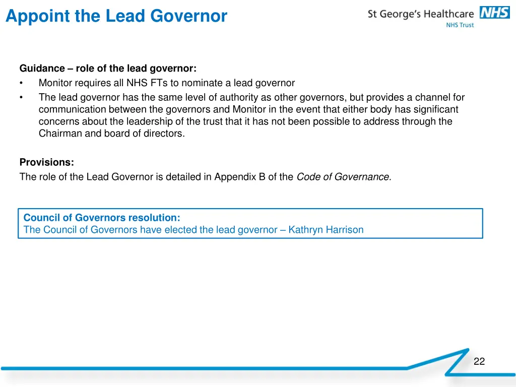 appoint the lead governor