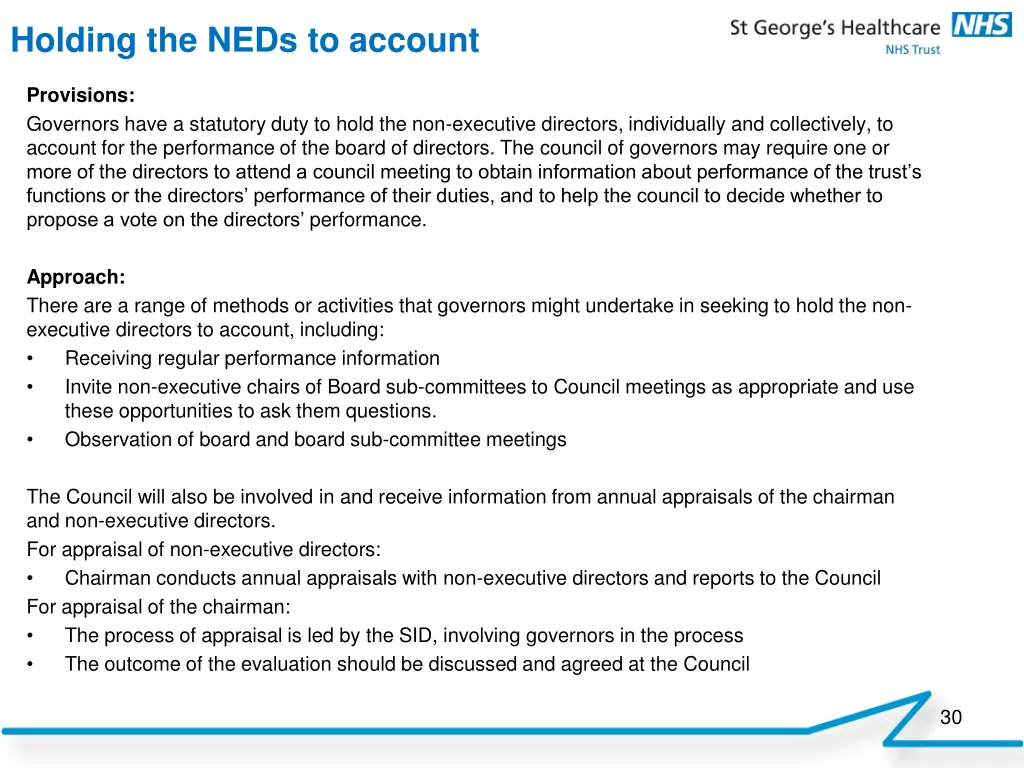 holding the neds to account