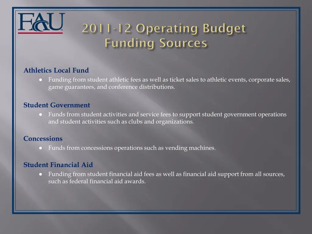 athletics local fund funding from student
