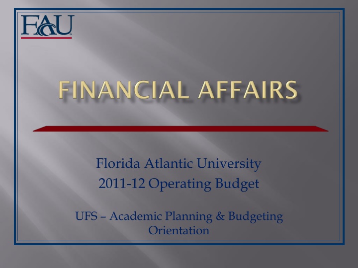 florida atlantic university 2011 12 operating