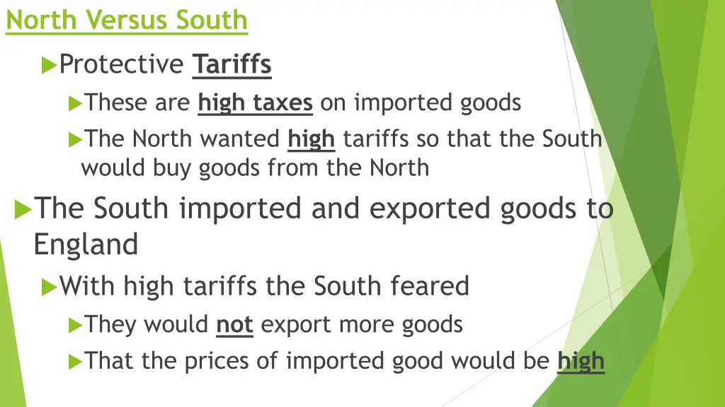 north versus south