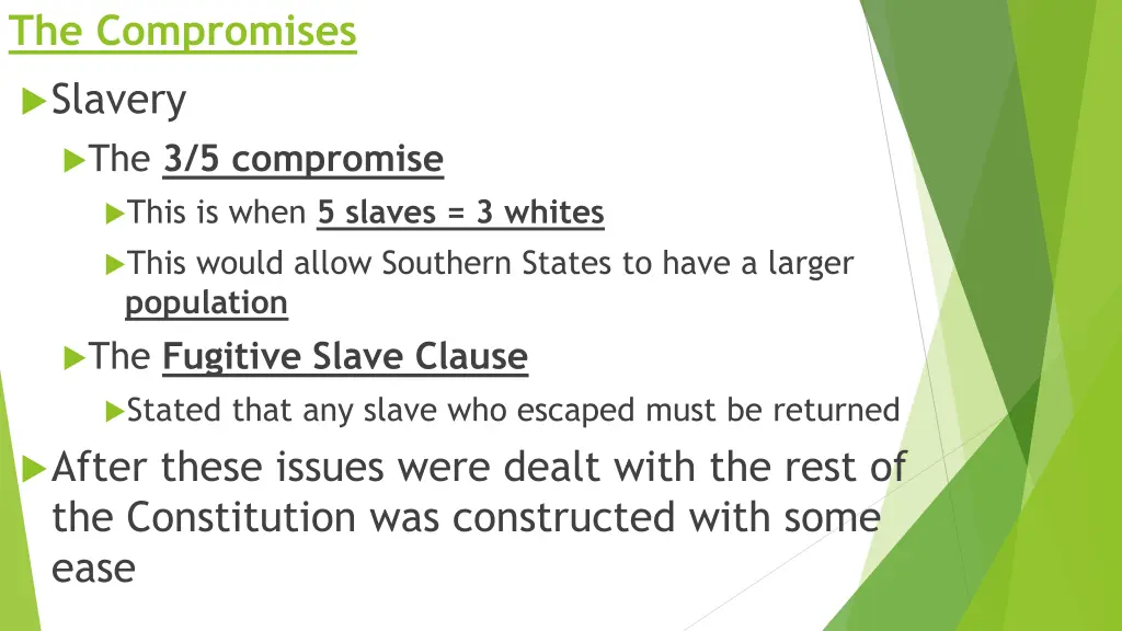 the compromises