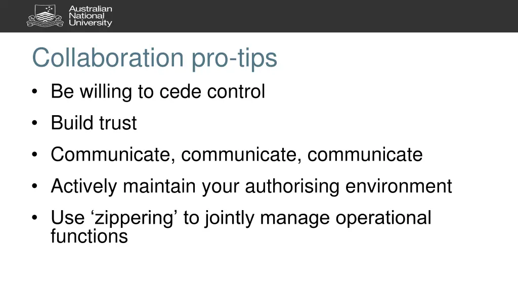 collaboration pro tips be willing to cede control