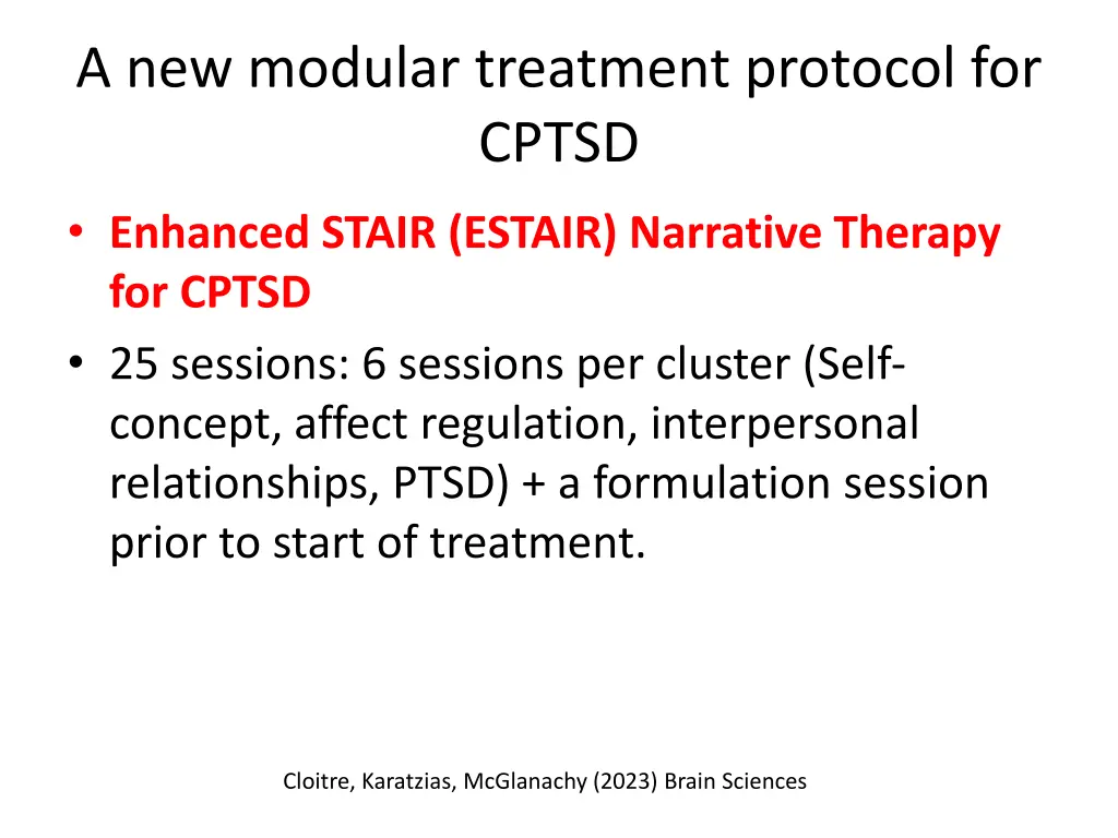 a new modular treatment protocol for cptsd