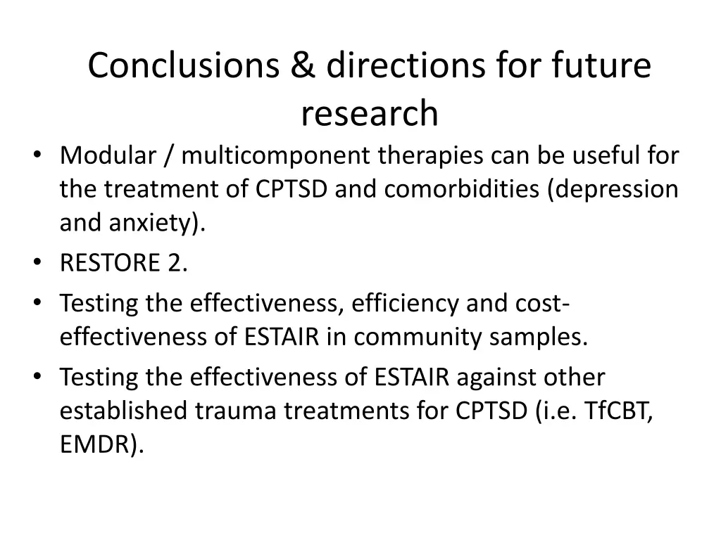 conclusions directions for future research