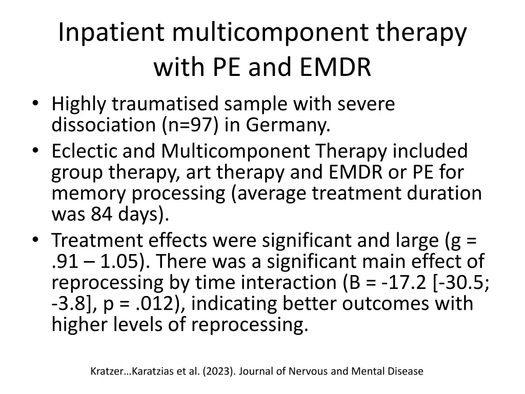 inpatient multicomponent therapy with pe and emdr
