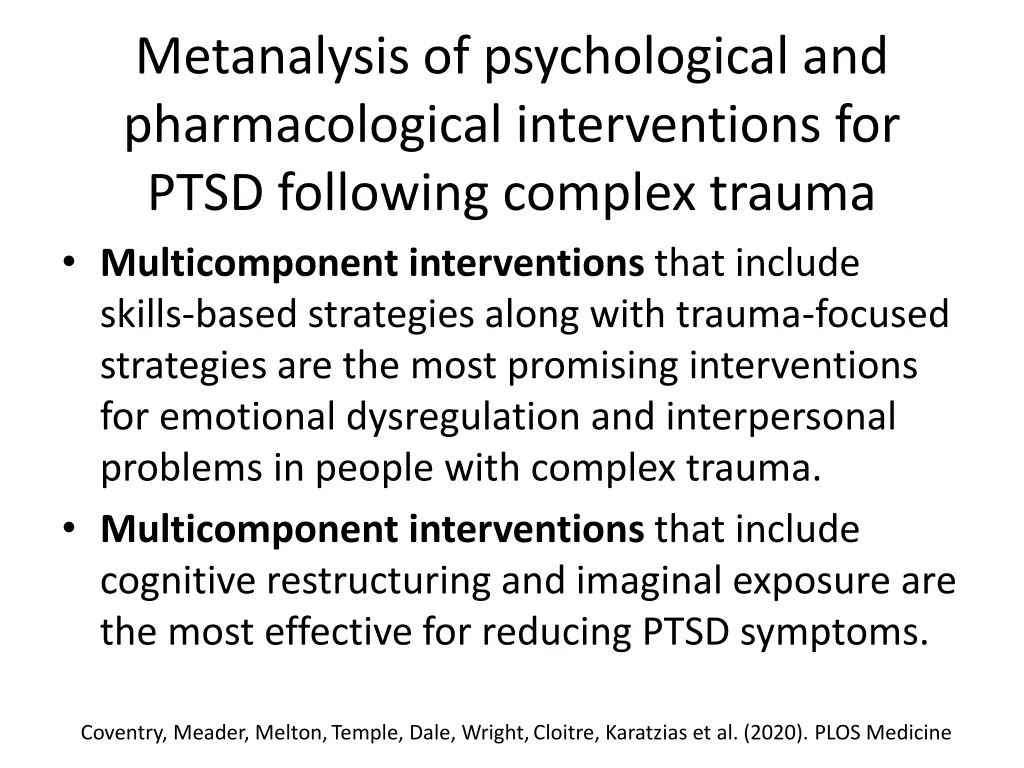 metanalysis of psychological and pharmacological