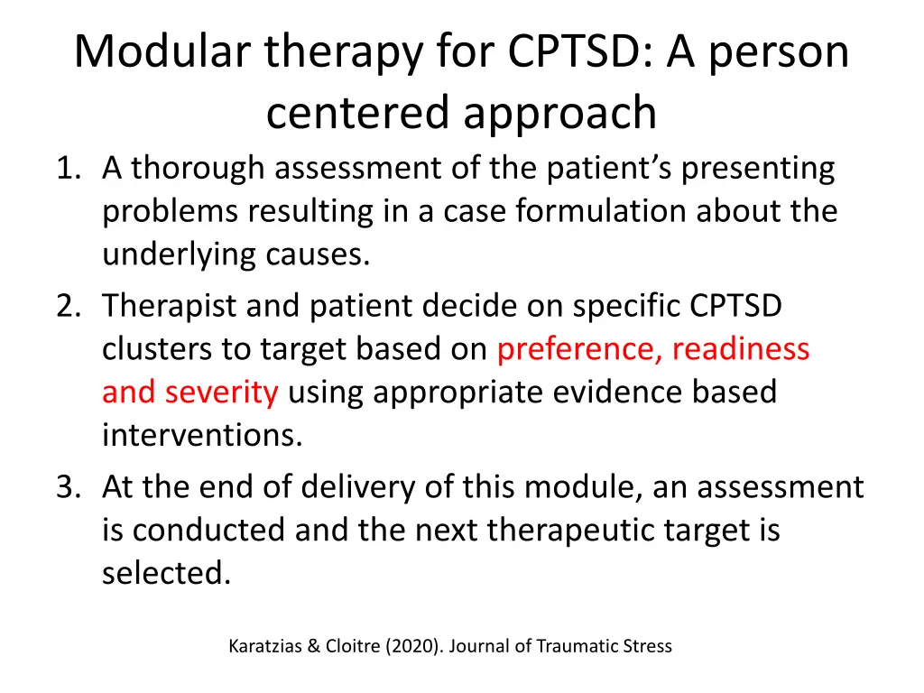 modular therapy for cptsd a person centered