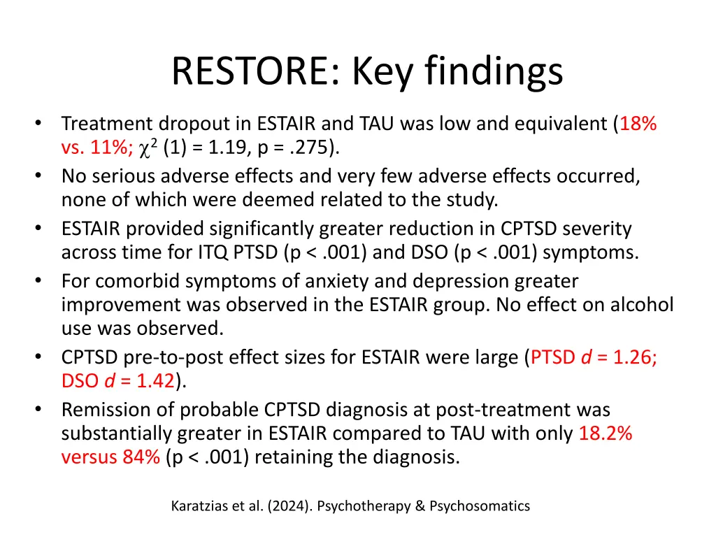 restore key findings
