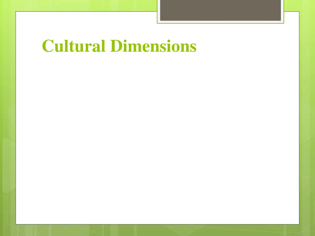 cultural dimensions