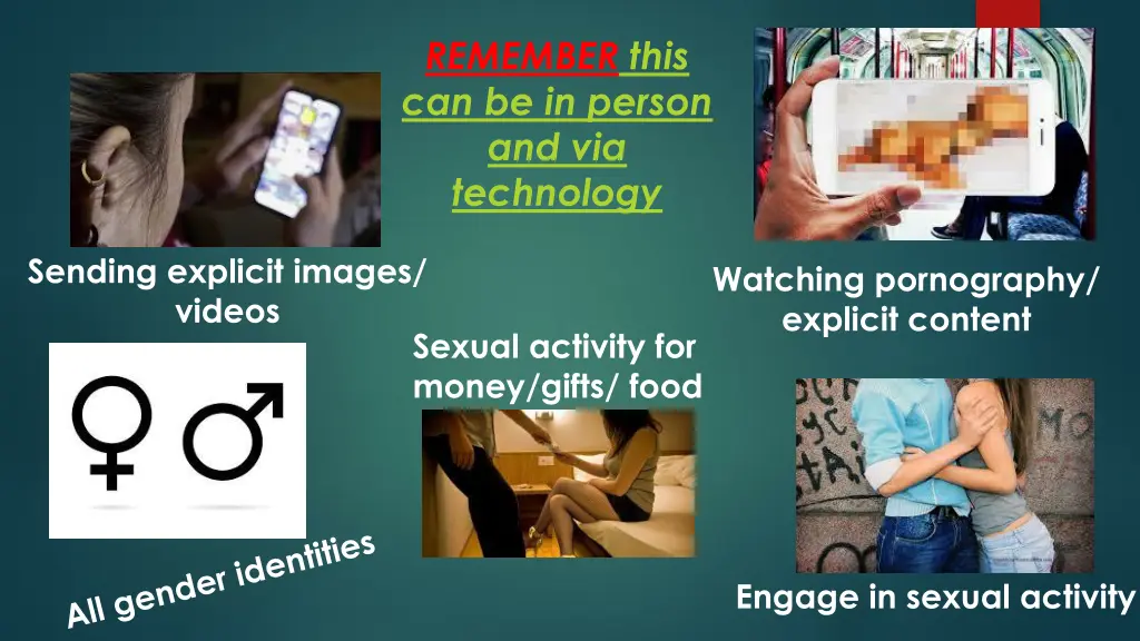 remember this can be in person and via technology
