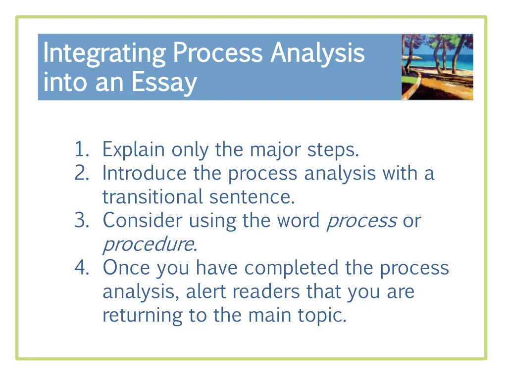 integrating process analysis integrating process