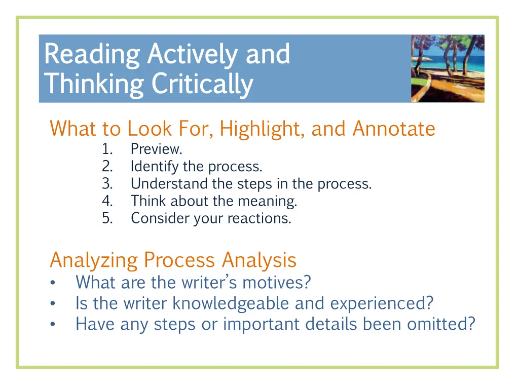 reading actively and reading actively