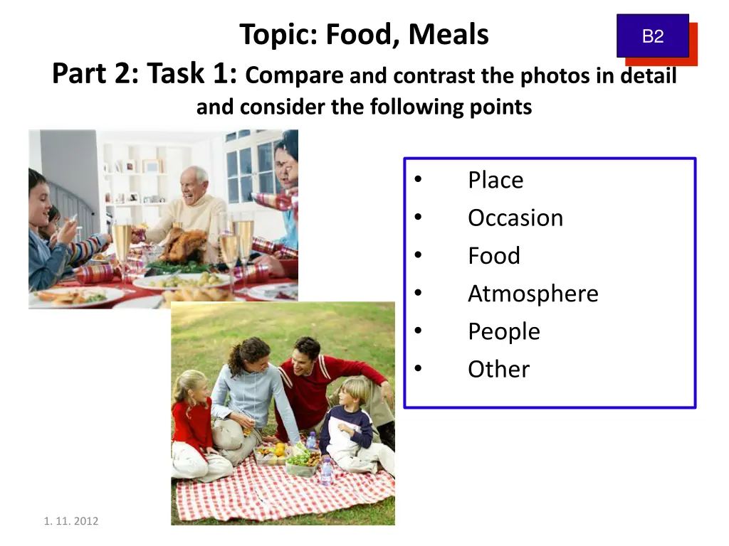 topic food meals