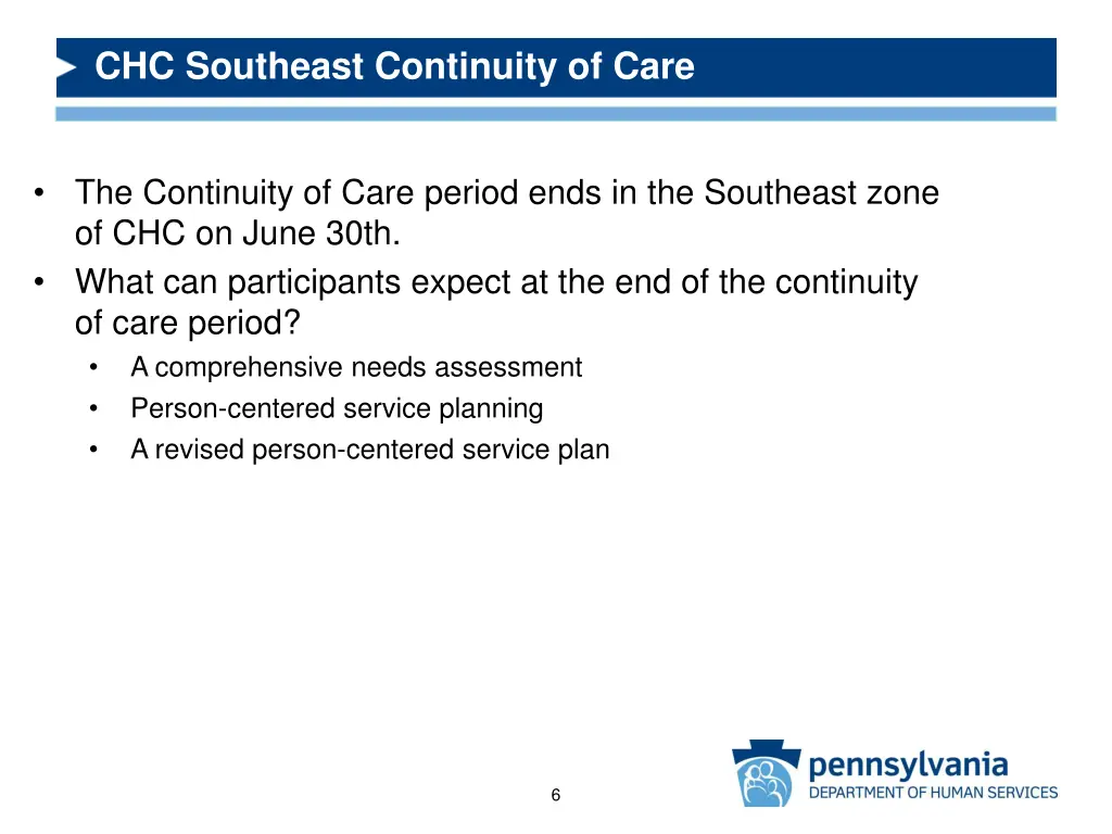 chc southeast continuity of care