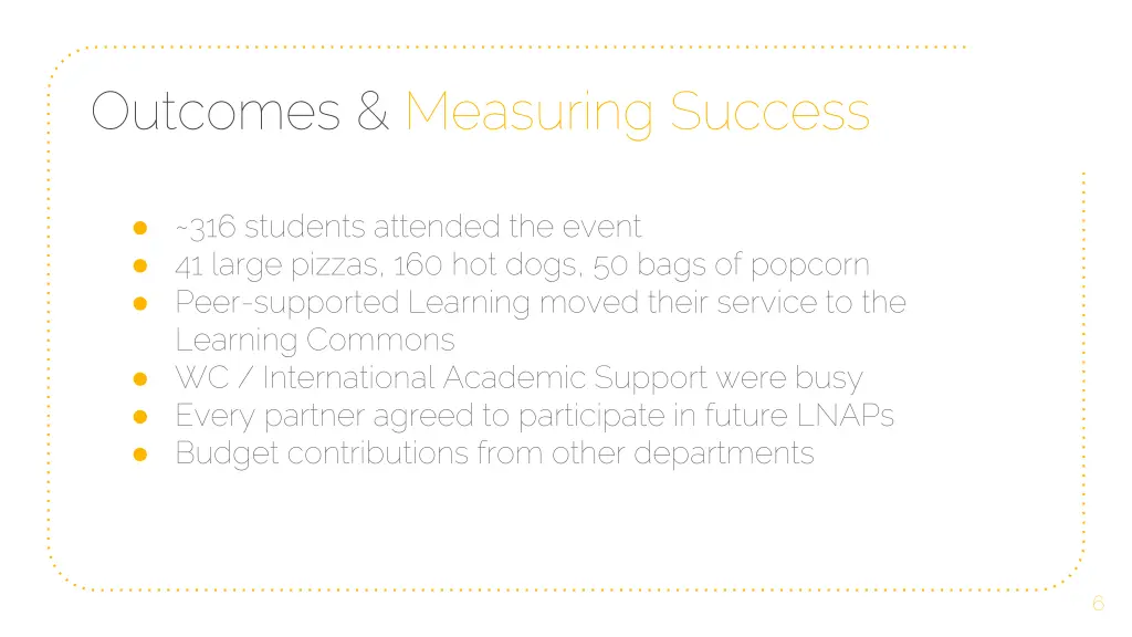 outcomes measuring success