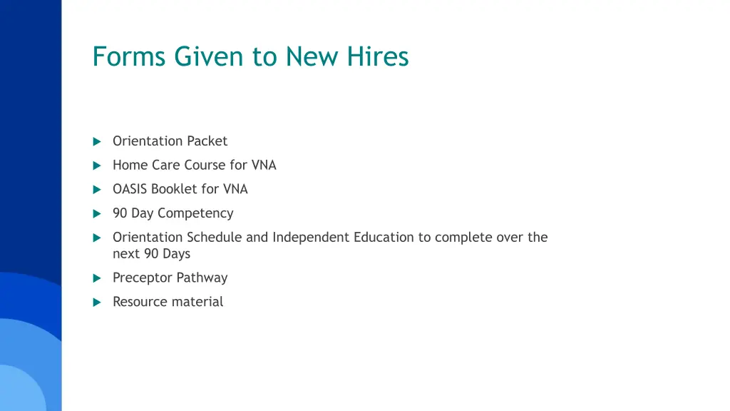 forms given to new hires