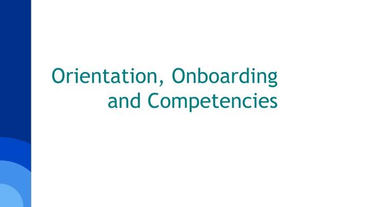 orientation onboarding and competencies