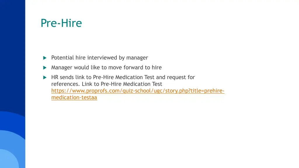 pre hire