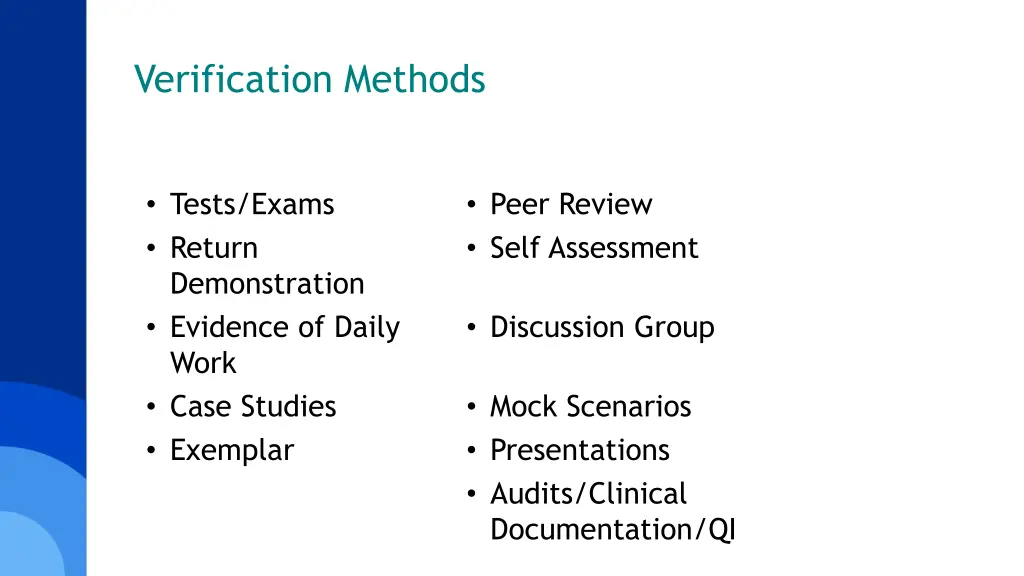 verification methods