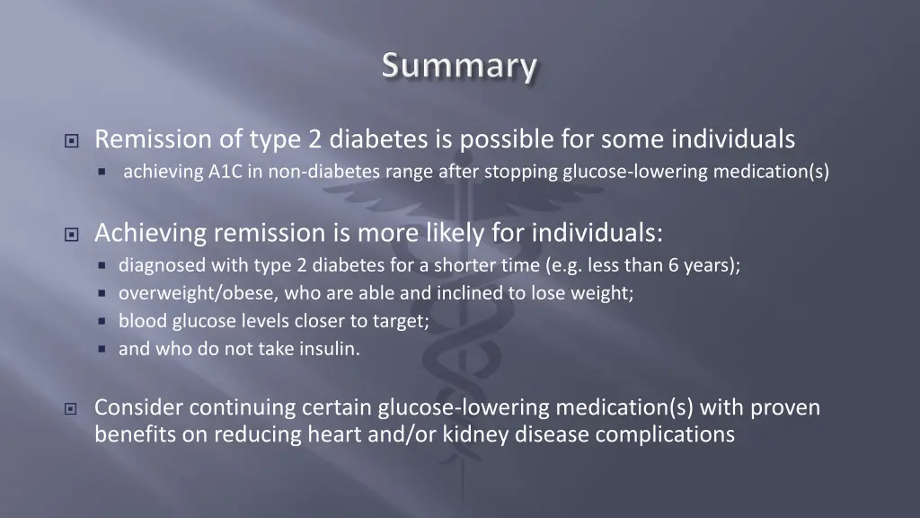 remission of type 2 diabetes is possible for some