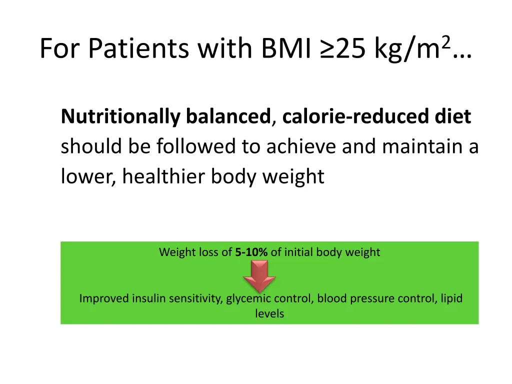 for patients with bmi 25 kg m 2