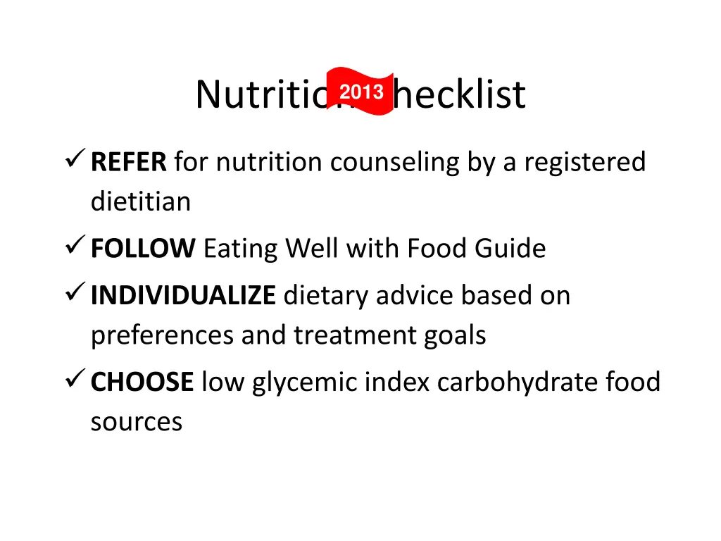 nutrition checklist
