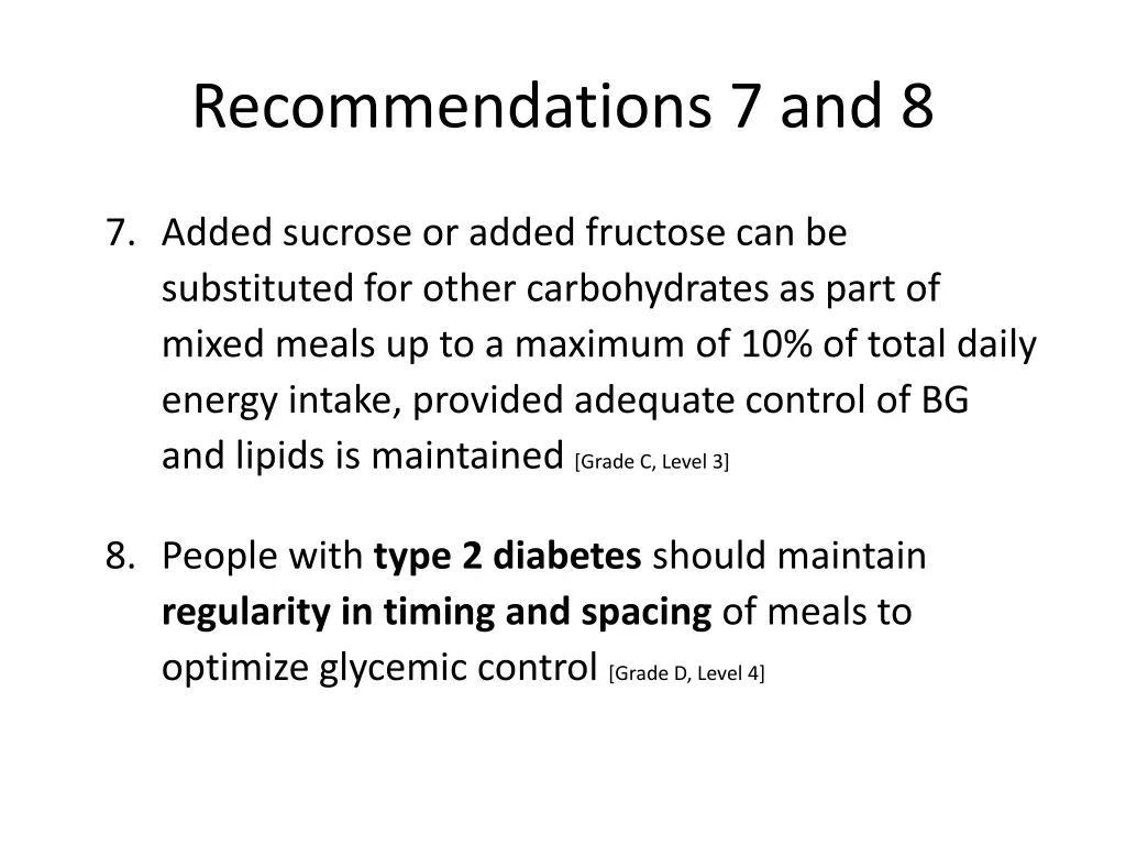 recommendations 7 and 8
