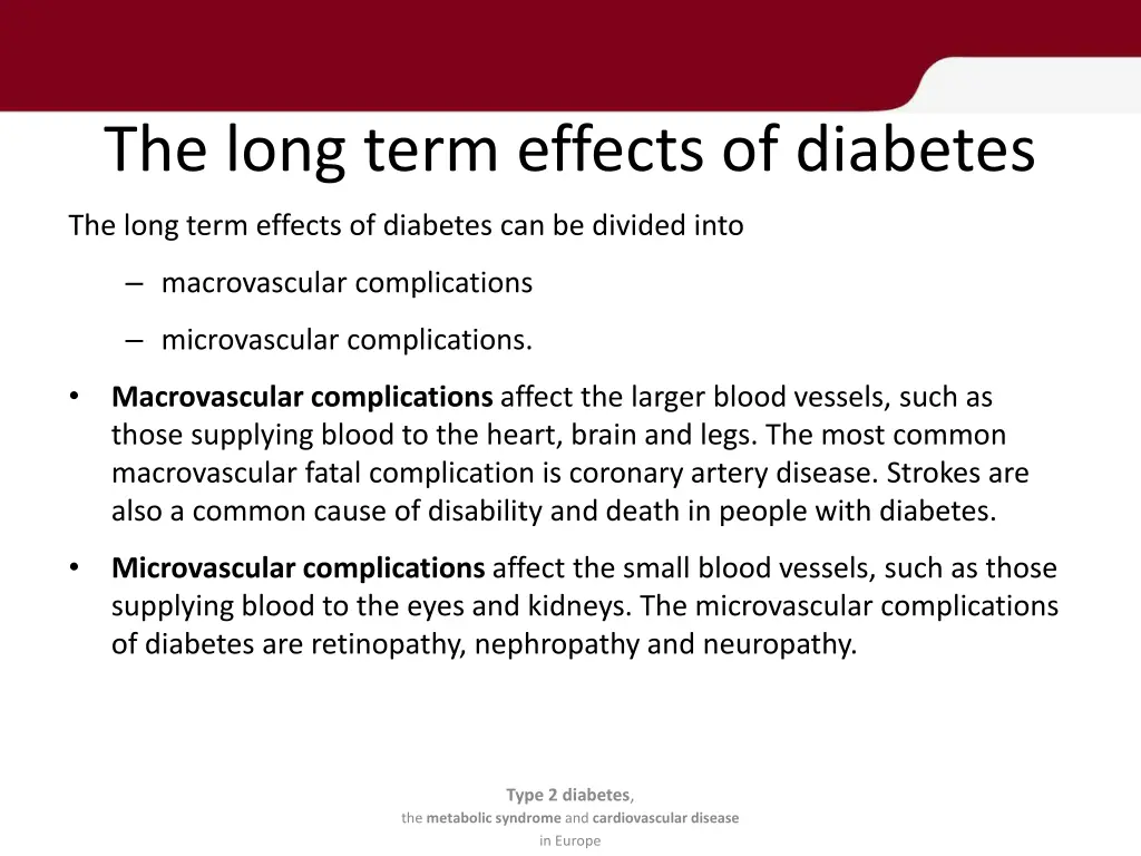the long term effects of diabetes